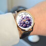 Personalised Wrist Watch With Floral Aster Design, thumbnail 3 of 3