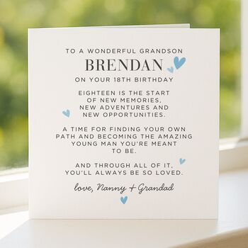 18th Birthday Card Message Personalised For Grandson, 4 of 7