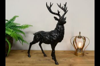 38cm Standing Stag Deer Bronze Effect Ornament Figurine Gift, 4 of 8