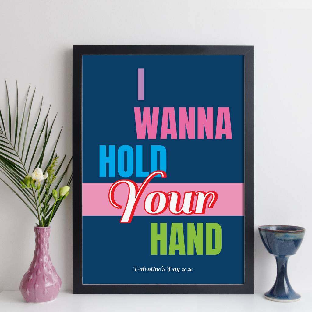 Personalised Song Print I Wanna Hold Your Hand By elevencorners