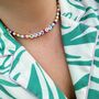 Personalised Rainbow And Faux Pearl Beaded Necklace, thumbnail 2 of 3