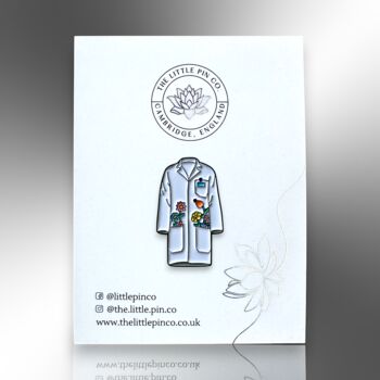 White Lab Coat Enamel Brooch Pin, Ideal Gift For Doctors, Laboratory Technicians And Scientists, Secret Santa Gift, 4 of 8