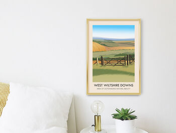 West Wiltshire Downs Aonb Travel Poster, 2 of 8