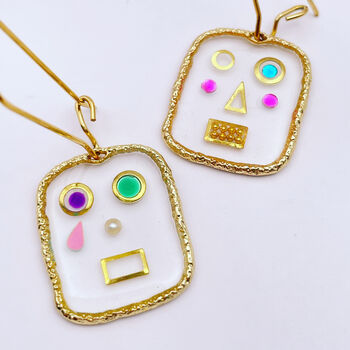 Cute Robots Earrings Small Hand Made, 2 of 11