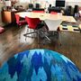 Handmade Tufted Blue Statement Circular Rug, thumbnail 9 of 12