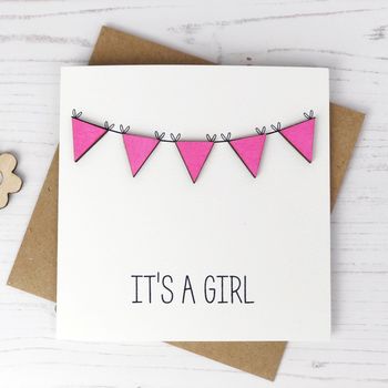 It's A Girl Bunting Card, 2 of 2