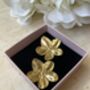 18 K Gold Plated Gold Flower Earrings, thumbnail 1 of 6