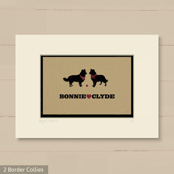 Personalised Border Collie Print For One Or Two Dogs, 9 of 10