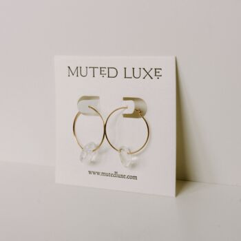 Thea Handmade Quartz Hoop Earrings, 2 of 4
