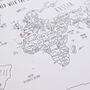 Personalised World Travel Pinboard Map With Pins, thumbnail 7 of 12