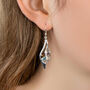 Molten Sterling Silver Topaz And Iolite Drop Earrings, thumbnail 3 of 7