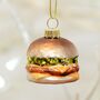 Glass Hanging Burger Bauble Christmas Tree Decoration, thumbnail 1 of 2