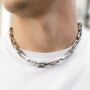 Chunky Screw Lock Steel Chain Mens Necklace, thumbnail 1 of 9