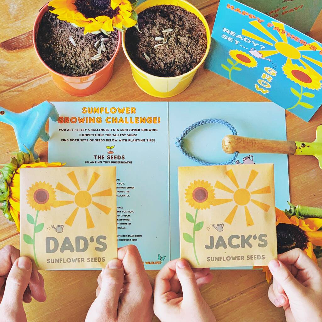 Personalised Sunflower Competition Father's Day Card, 1 of 6
