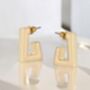 Gold Plated Ariana Metal Square Earrings, thumbnail 1 of 3