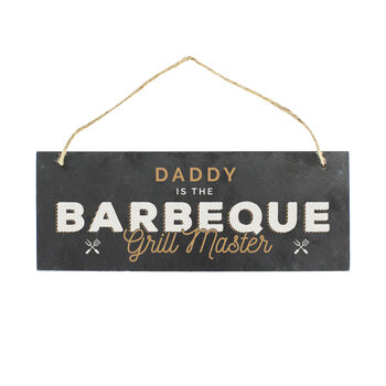 Personalised Barbeque Grill Master Slate Hanging Sign, 2 of 5
