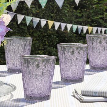 Set Of Four Embossed Heather Tumblers, 5 of 8