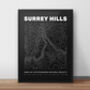 Surrey Hills Contours Art Print, thumbnail 1 of 5