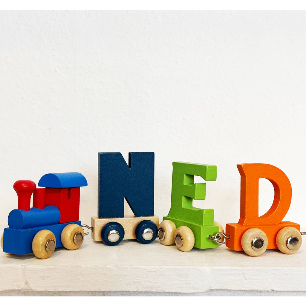 Wooden Train With Letter Trucks