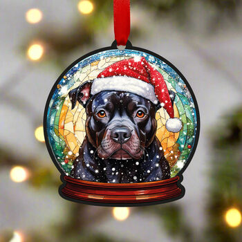 Staffordshire Bull Terrier Dog Tree Decoration, 6 of 7
