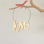 'Love' ~ Gold / Red Hanging Wooden Sign, thumbnail 3 of 5