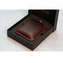 Burgundy Leather Cased Hip Flask 6oz Stainless Steel, thumbnail 6 of 12