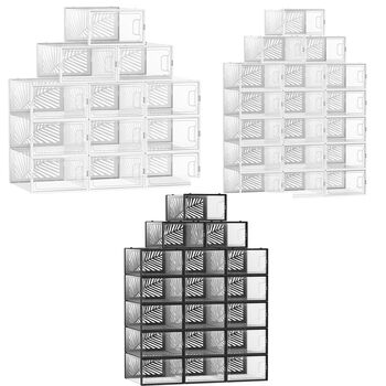 Set Of Clear Shoe Boxes Shoe Storage Organisers Rack, 11 of 12
