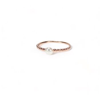 Ball Band Pearl Ring, Rose, Gold Vermeil On 925 Silver, 4 of 8