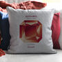 Personalised January Garnet Birthstone Cushion, thumbnail 2 of 4