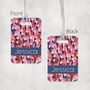 Personalised Blue And Pink Flamingo Luggage Tag, thumbnail 3 of 3