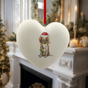 Sprocker Red And White Ceramic Bauble, 3 of 4