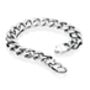 Mens Silver Stainless Steel Heavy Curb Bracelet, thumbnail 3 of 8