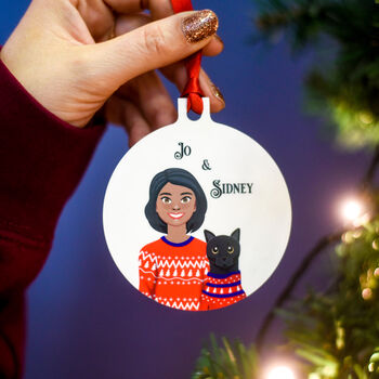 Personalised Cat Mum Christmas Jumper Decoration, 9 of 12