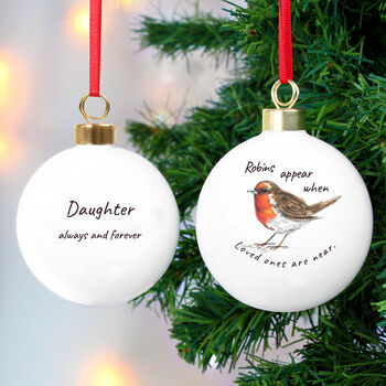 Personalised Robins Appear Memorial Bauble, 5 of 5