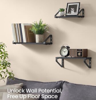 Set Of Three Floating Wall Shelves With Dual Mounting, 3 of 11