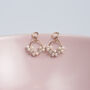 Delicate Floral Drop Earrings With Pearls, thumbnail 4 of 10