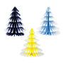 Paper Tree Decorations In Blue And Yellow Ombre, thumbnail 2 of 4
