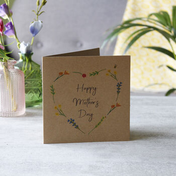 Mother's Day Wildflower Plantable Seed Heart Card, 9 of 9