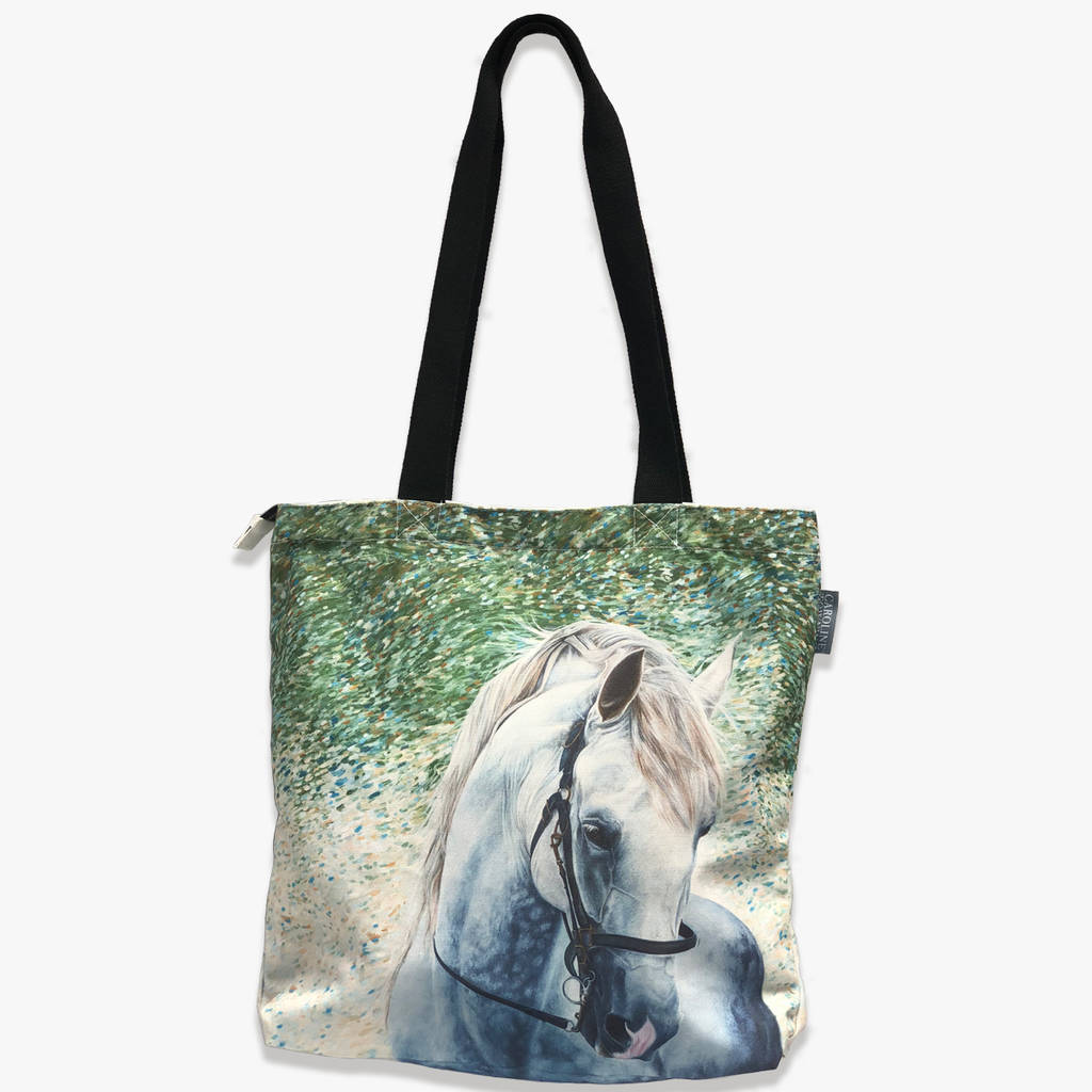 White Horse Tote Bag Grooming Bag Horse Presents By Caroline