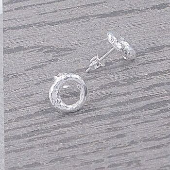 Sterling Silver Halo Studs, 3 of 4
