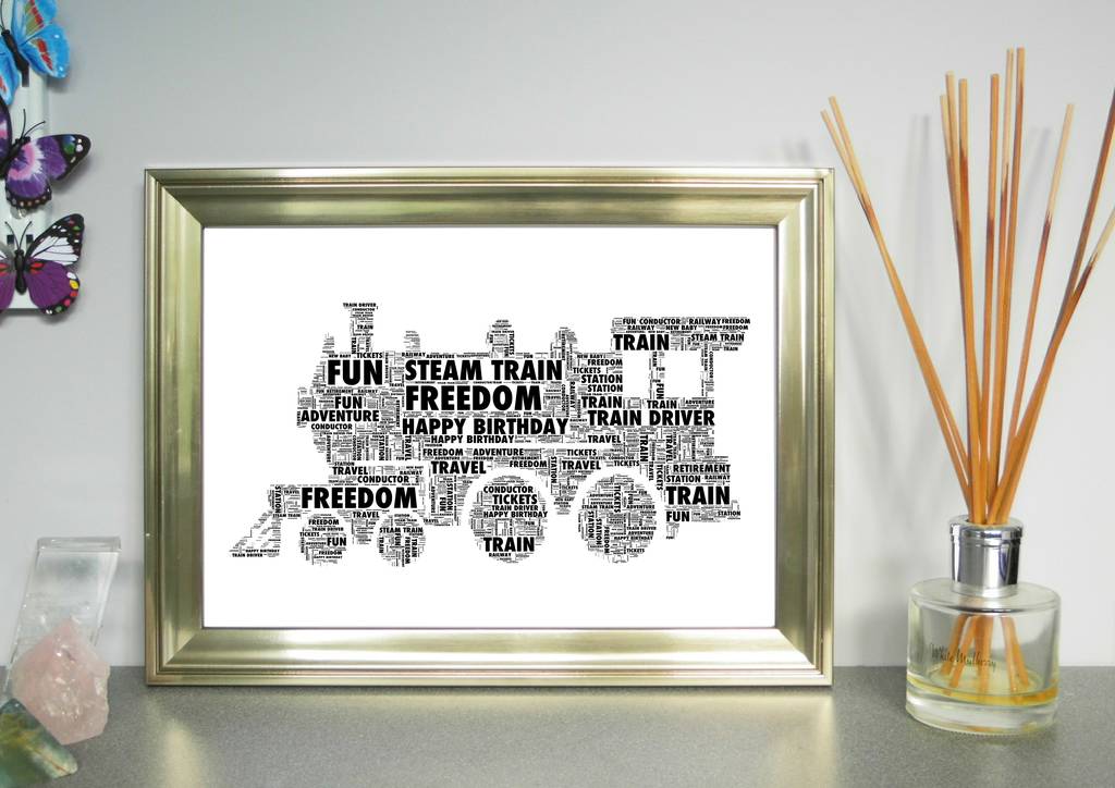 Personalised Steam Or Modern Train Word Art, 1 of 3