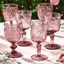 Set Of Six Embossed Coloured Wine Goblets, thumbnail 1 of 3