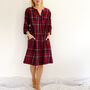 Kaftan Florence Nightdress In Berry Check, thumbnail 1 of 7