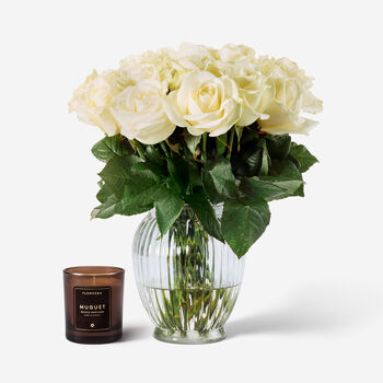 Ivory Avalanche Rose Fresh Bouquet, 2 of 4