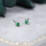 Emerald Green Three Four Five And 6mm Cz Stud Earrings, thumbnail 8 of 12