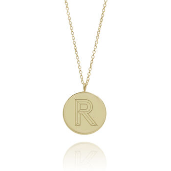 9ct Yellow Gold Facett Initial Necklace, 10 of 10