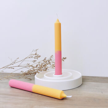 Ombre Two Tone Orange And Pink Dinner Candles, 3 of 7