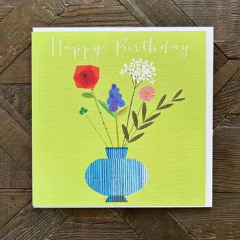 Silver Foiled Birthday Flowers Card, 3 of 5