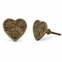 Vintage Heart Engraved Brass Cabinet Knob, thumbnail 1 of 9