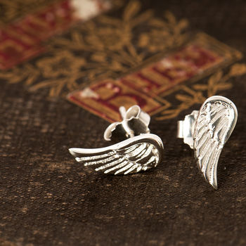 Angel Wing Sterling Silver Stud Earrings, 5 of 10